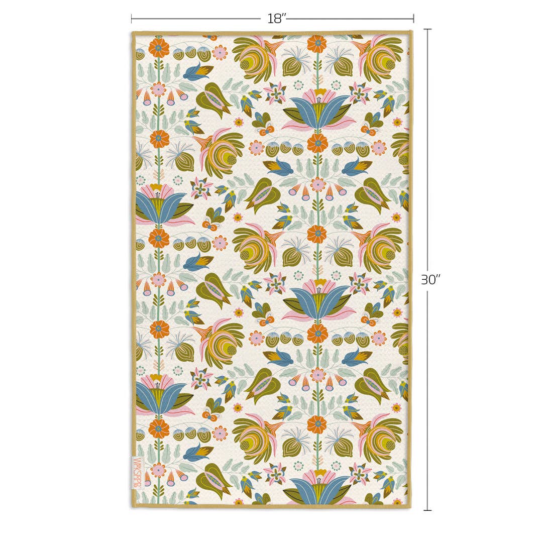 Reversible Microfiber Kitchen Towel – Cottage Floral