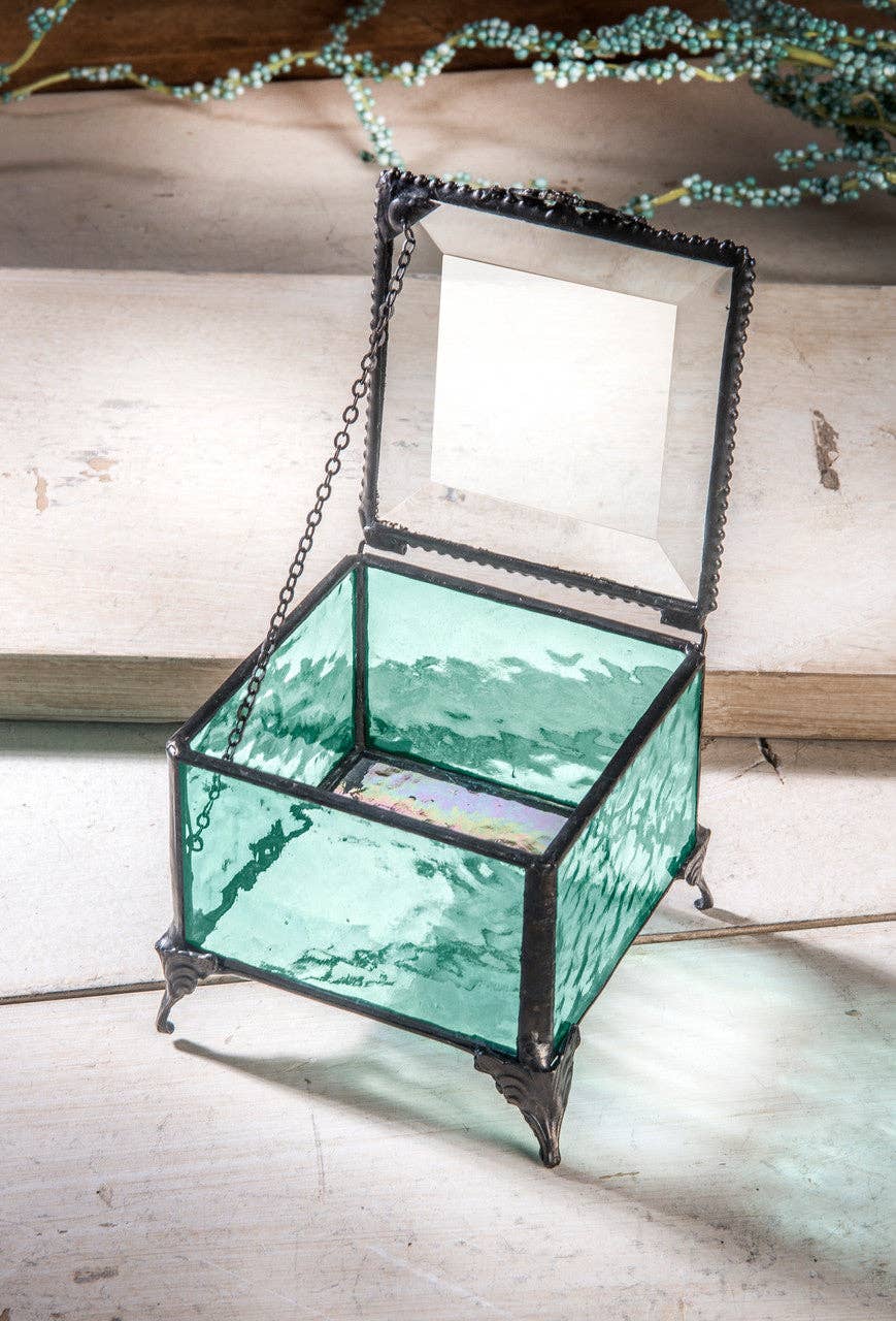 Windsor Blue Glass Keepsake Box