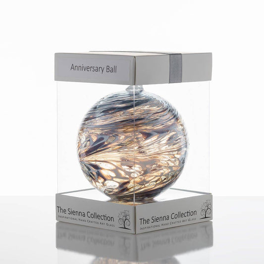 Friendship Ball Glass Onament - Wedding Anniversary - Pastel Silver