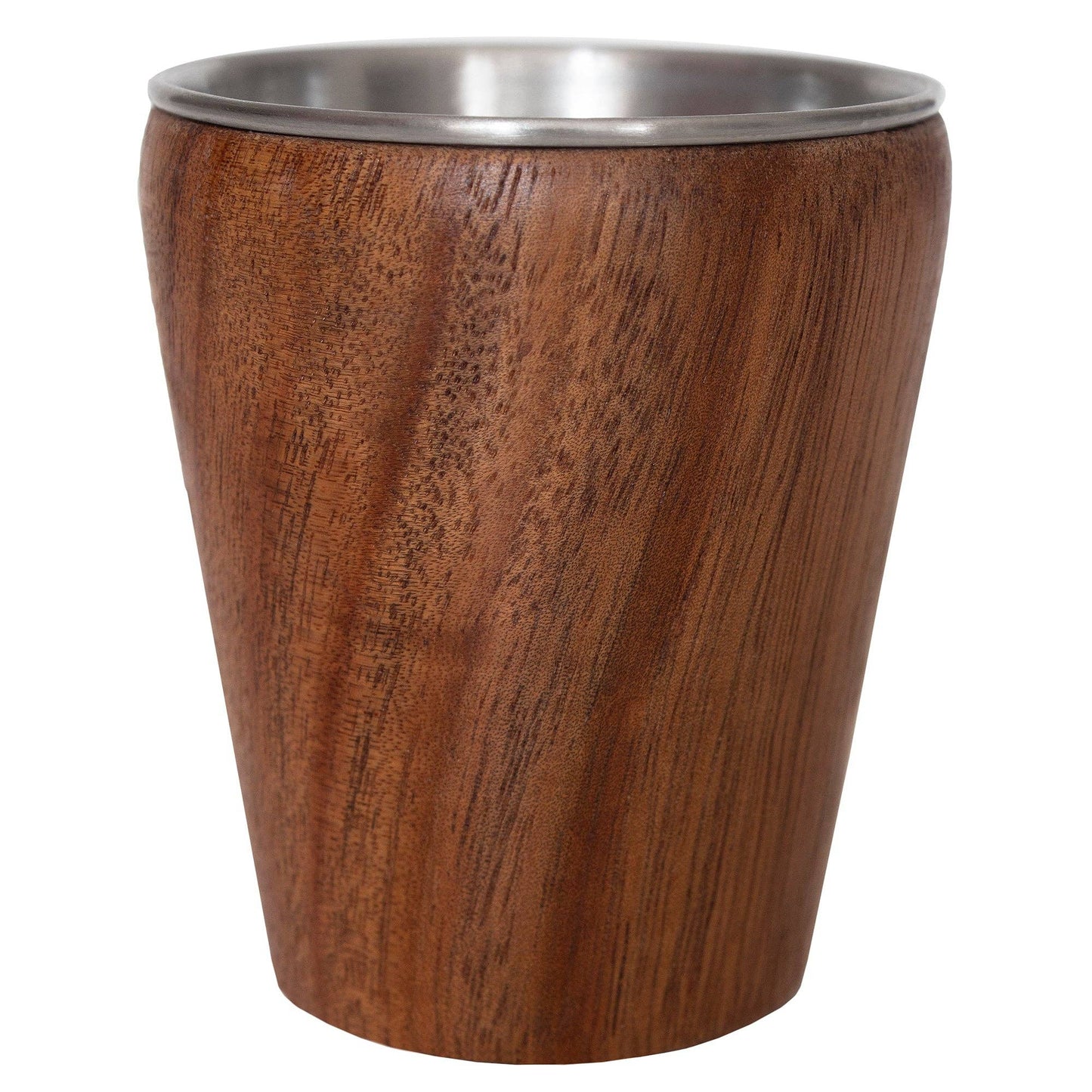 TB Home Acacia Wood Shot Glass with Stainless Steel Interior