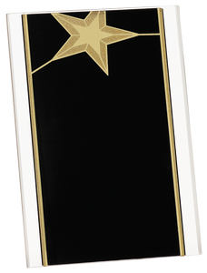 5 x 7 Black/Gold Star Acrylic Stand Up Plaque with Easel