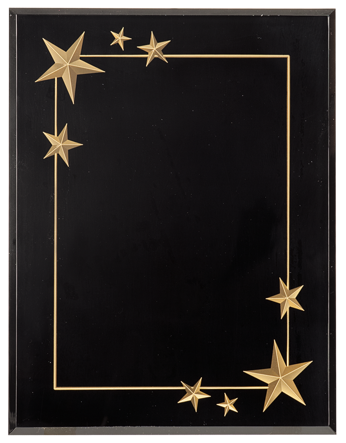 7x9 Black Carved Star Acrylic Plaque
