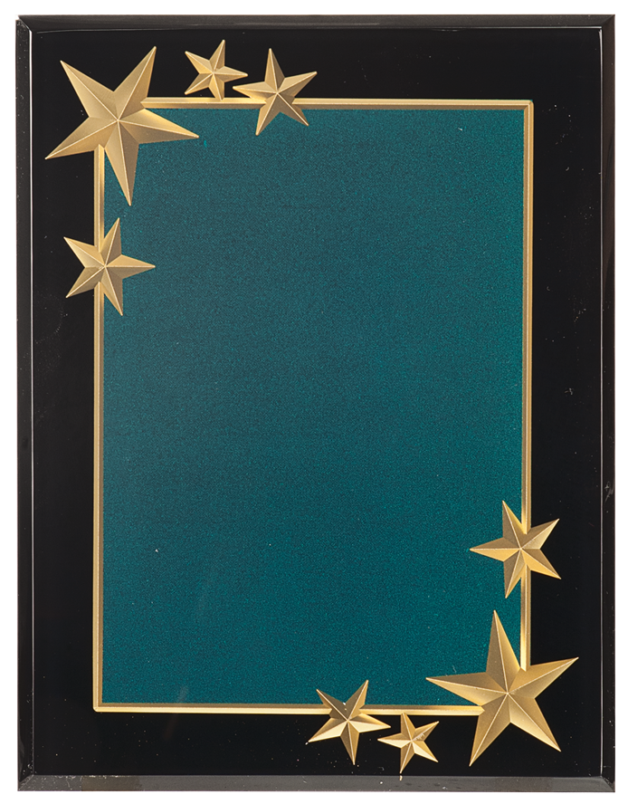 7x9 Green Carved Star Acrylic Plaque