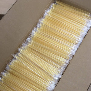 Honey Straws - 2000 Count - Lemon: Single Case / Clear Wrap - Each Individual straw will have a clear wrapper on it