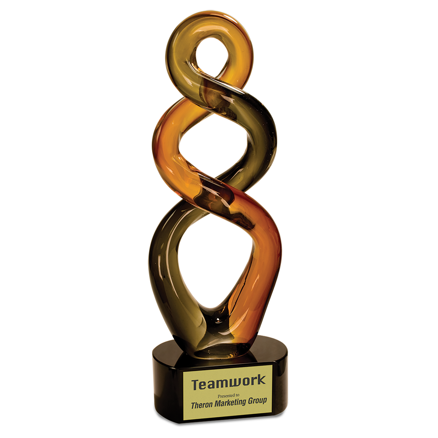 13 1/2" Brown Twist Art Glass