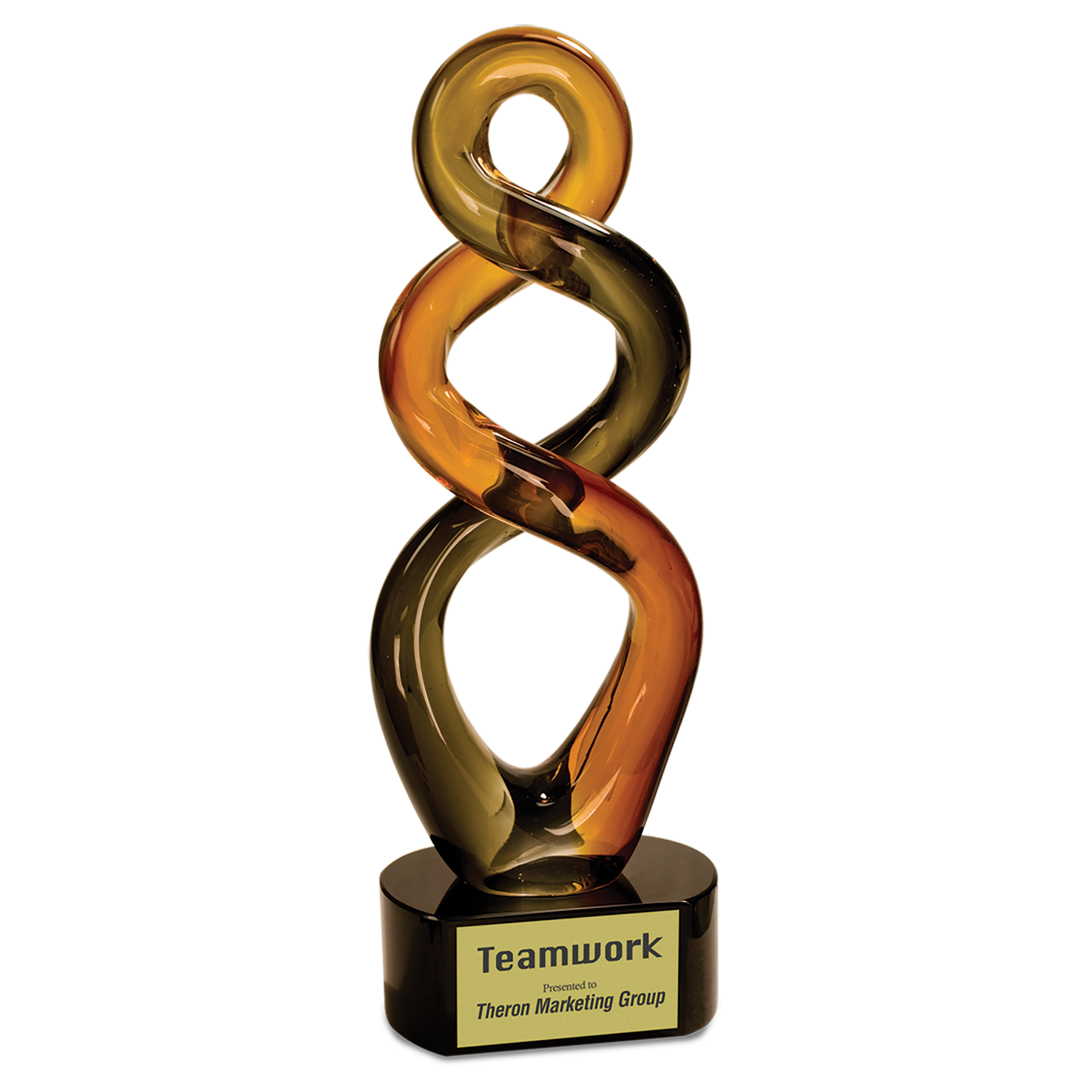 13 1/2" Brown Twist Art Glass