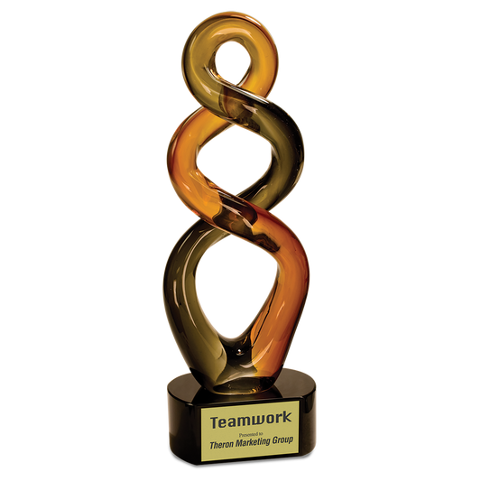 13 1/2" Brown Twist Art Glass