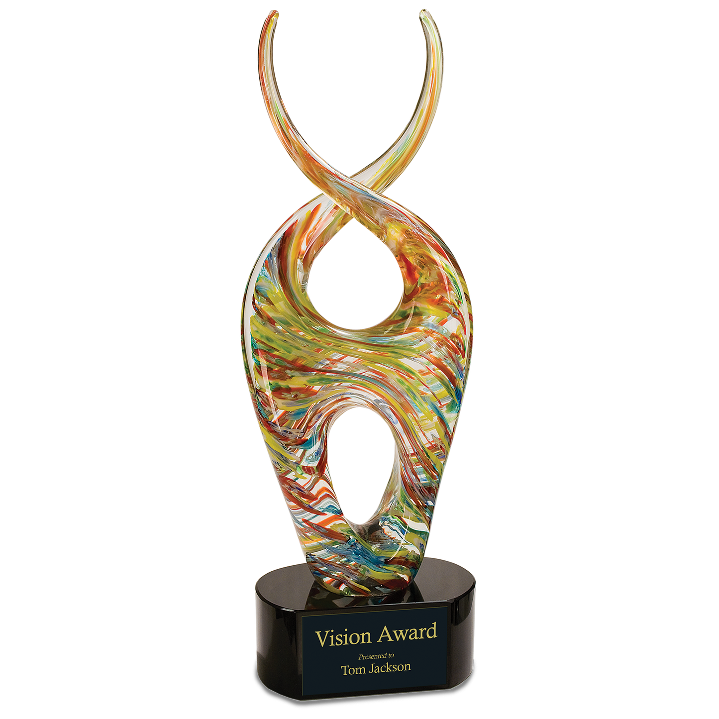 14" Color Twist Art Glass