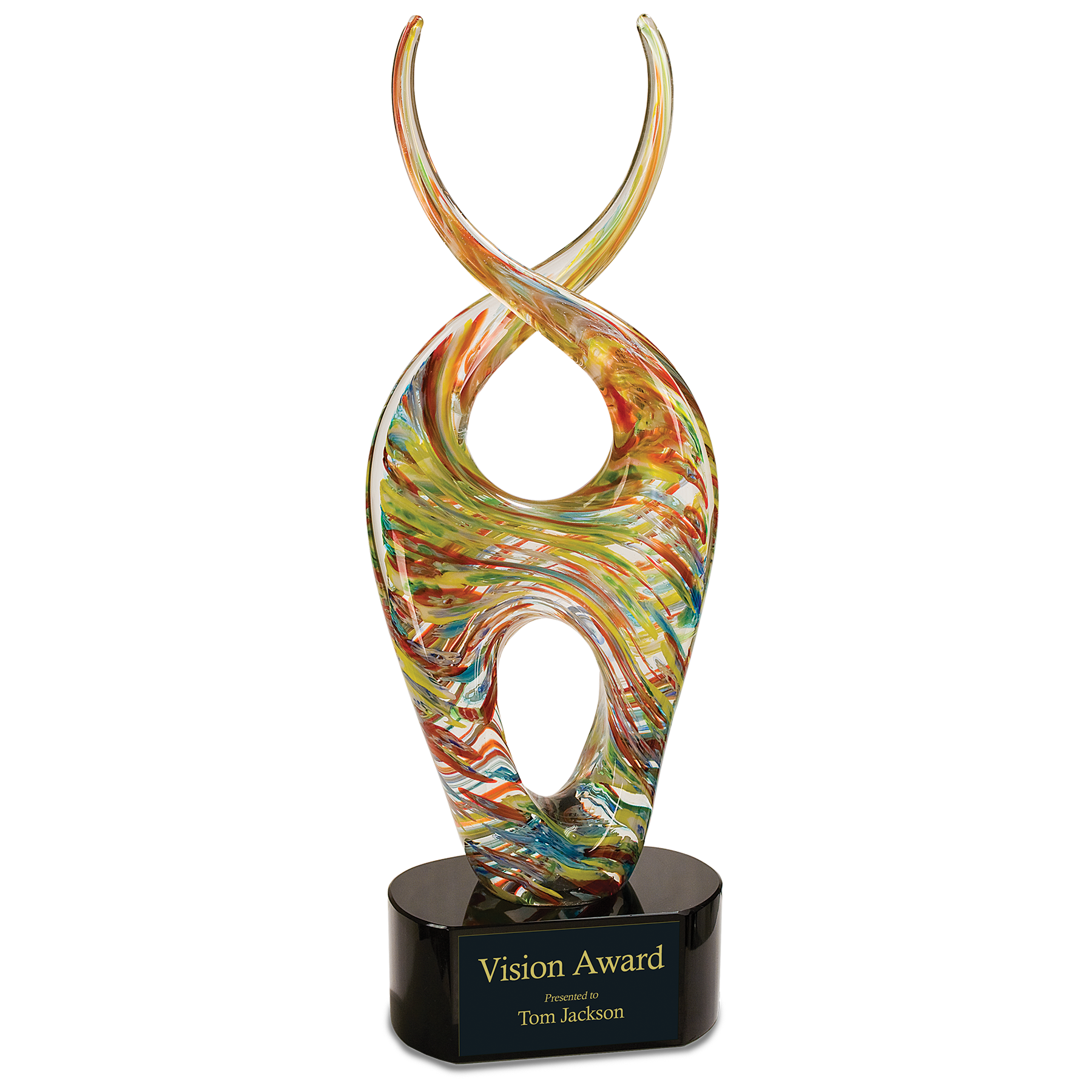 14" Color Twist Art Glass