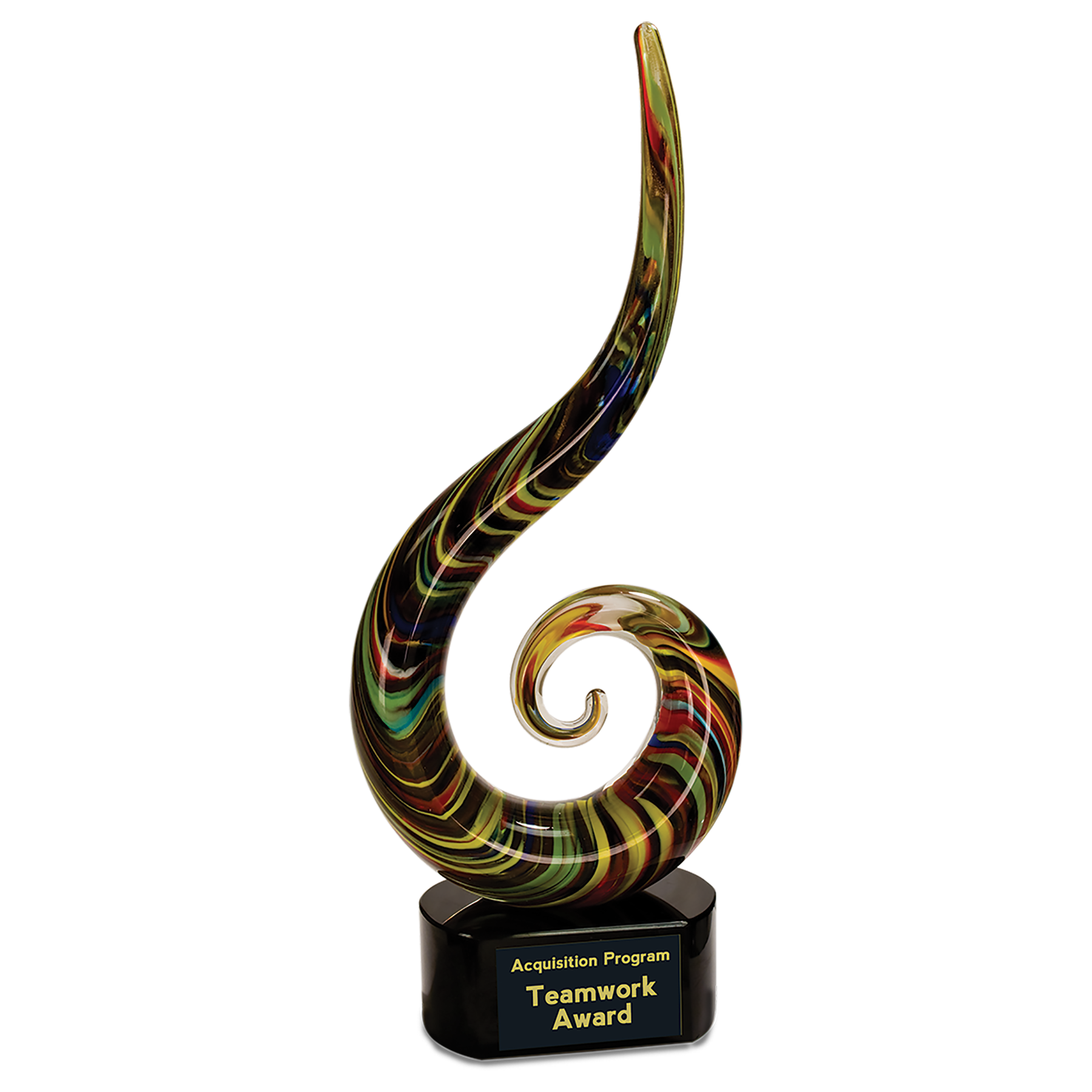 15 1/2" Color Swoop Art Glass