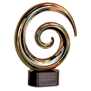 9 1/4" Swirl Art Glass