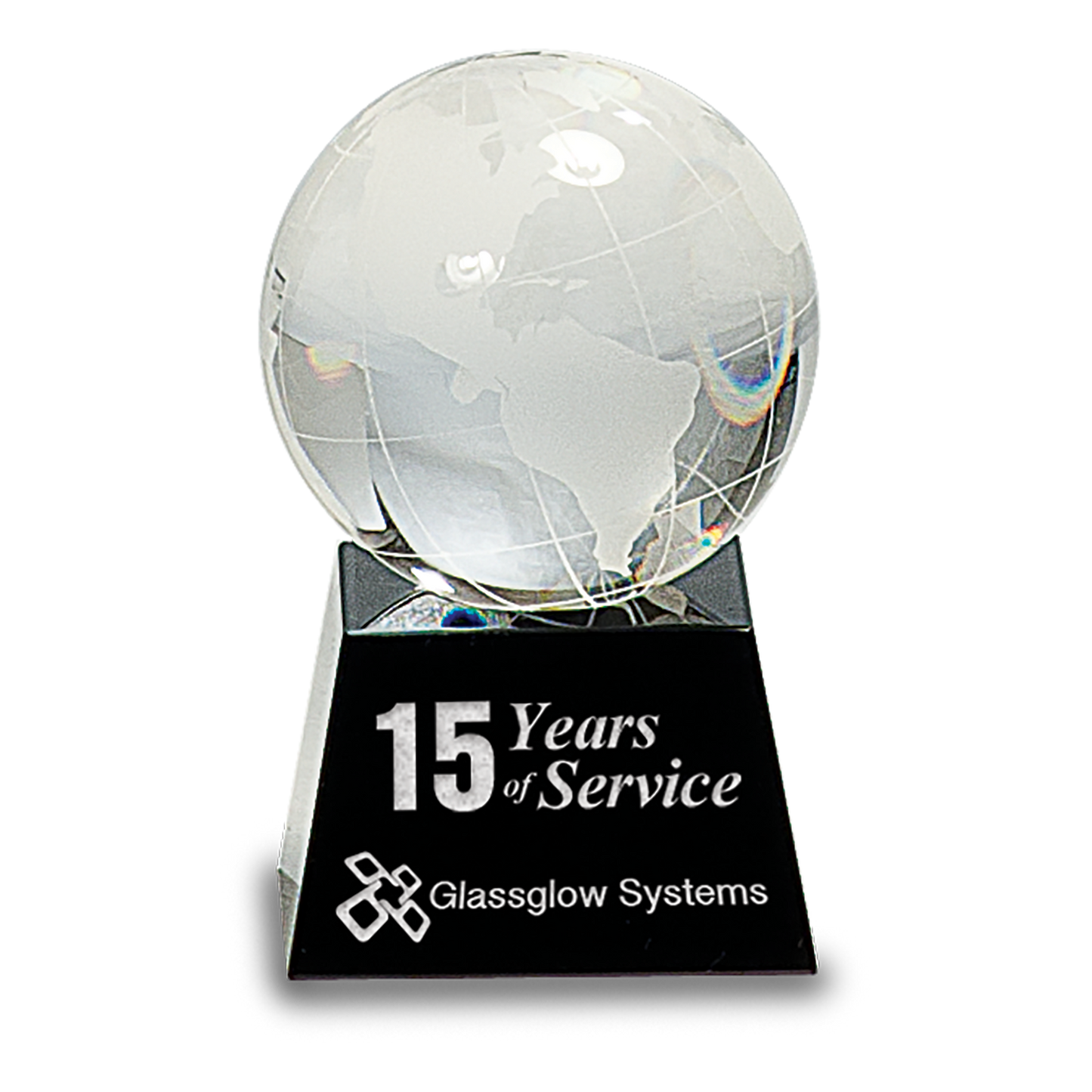 3" Crystal Globe on Black Base
