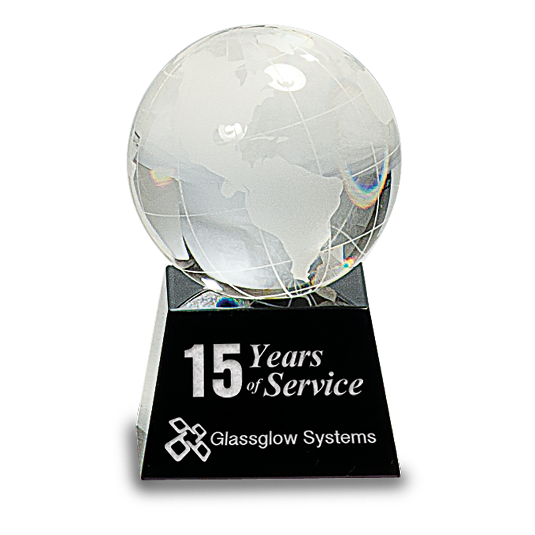 3" Crystal Globe on Black Base