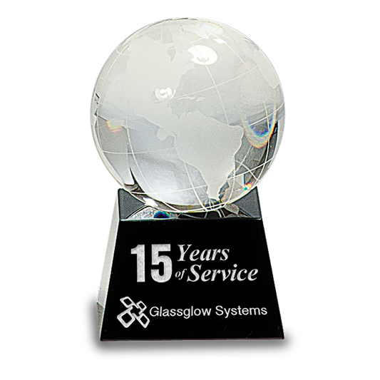 3" Crystal Globe on Black Base