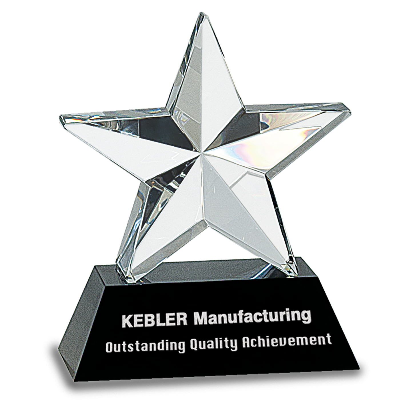 6" Crystal 3D Star on Black Base