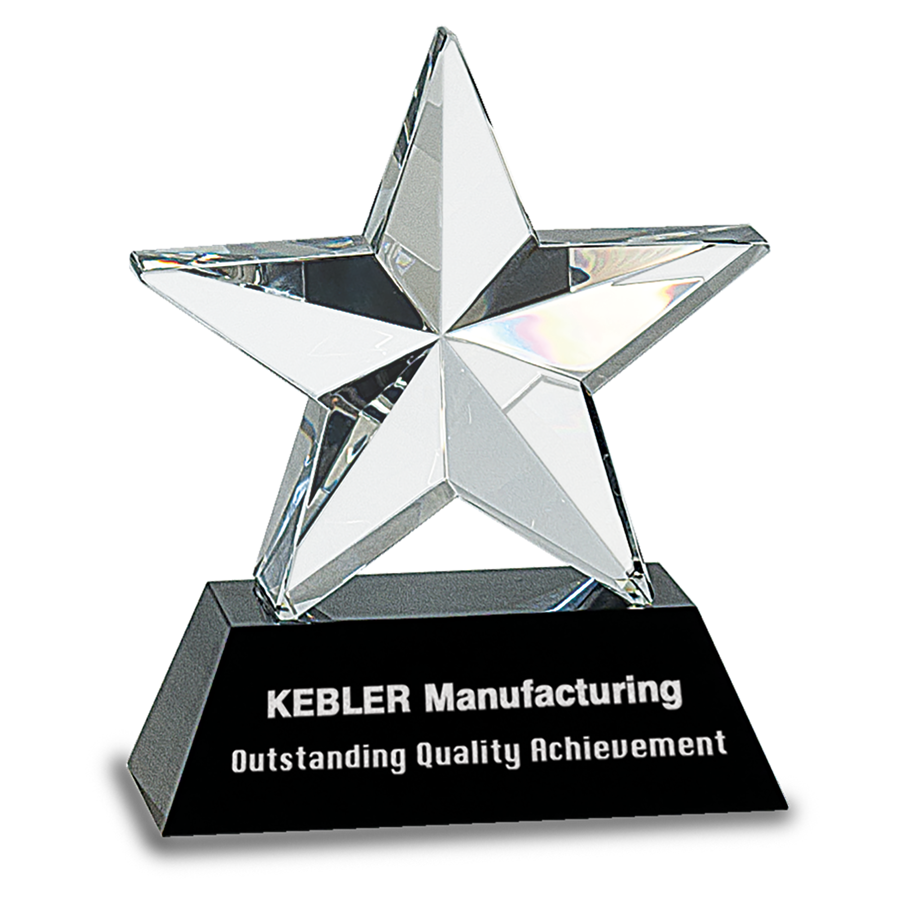 6" Crystal 3D Star on Black Base
