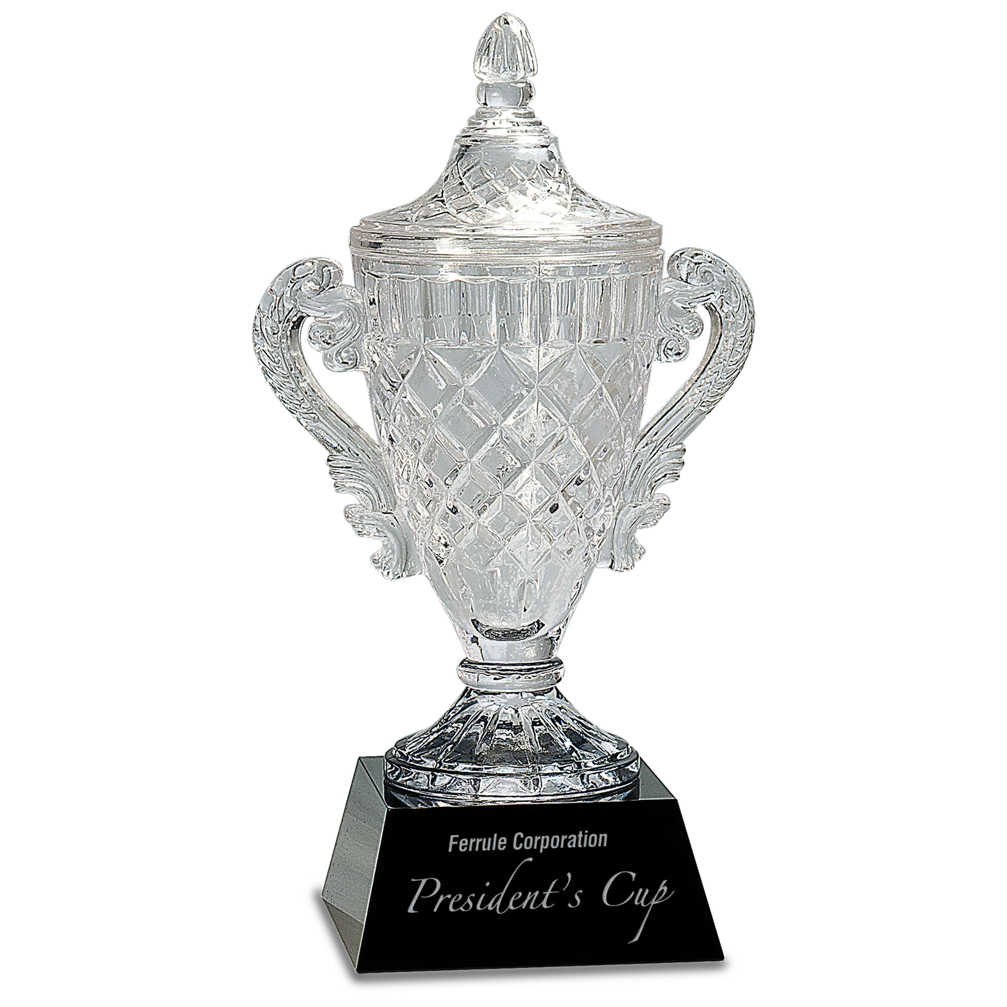 14" Crystal Cup on Black Pedestal Base