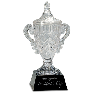 14" Crystal Cup on Black Pedestal Base