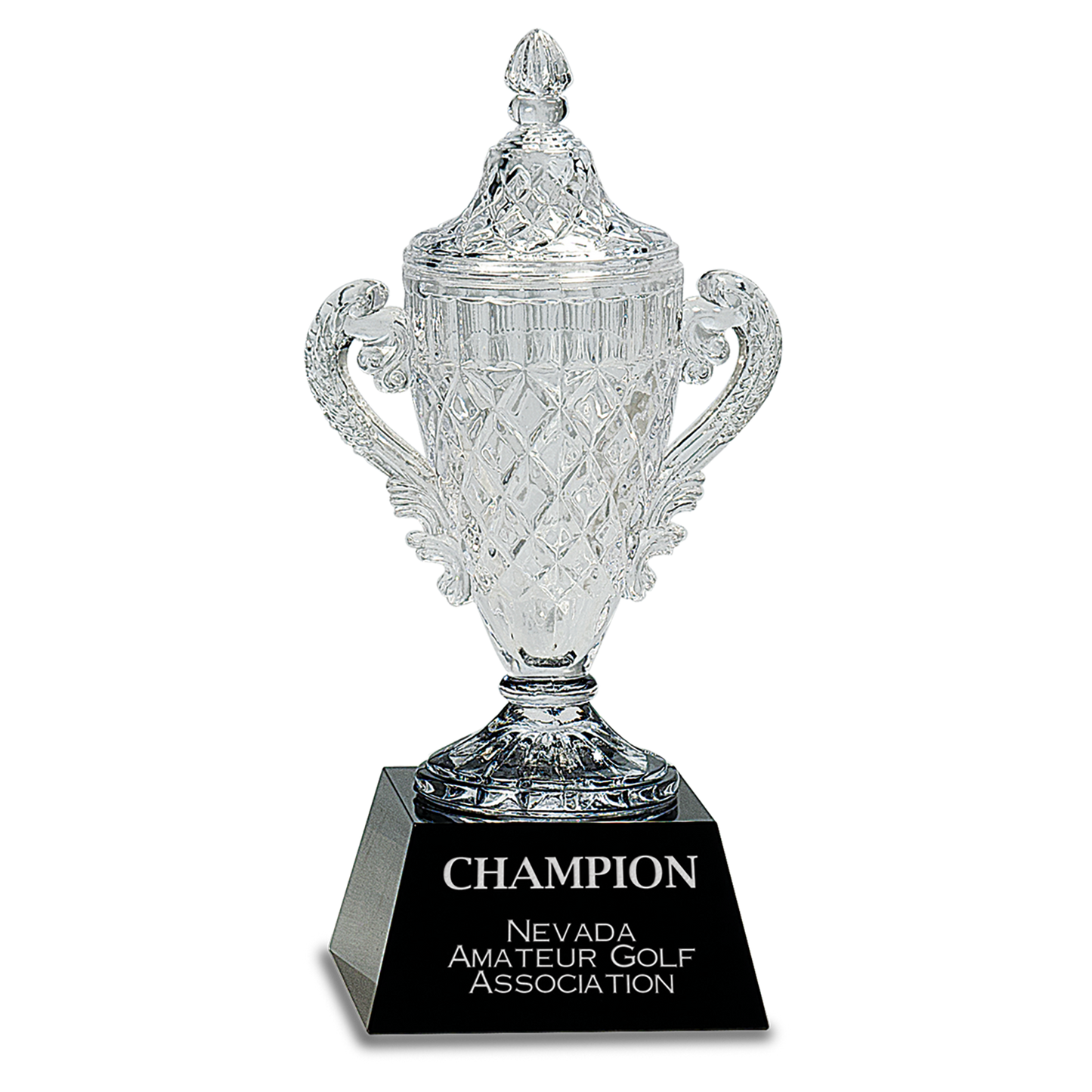 10 3/4" Crystal Cup on Black Pedestal Base