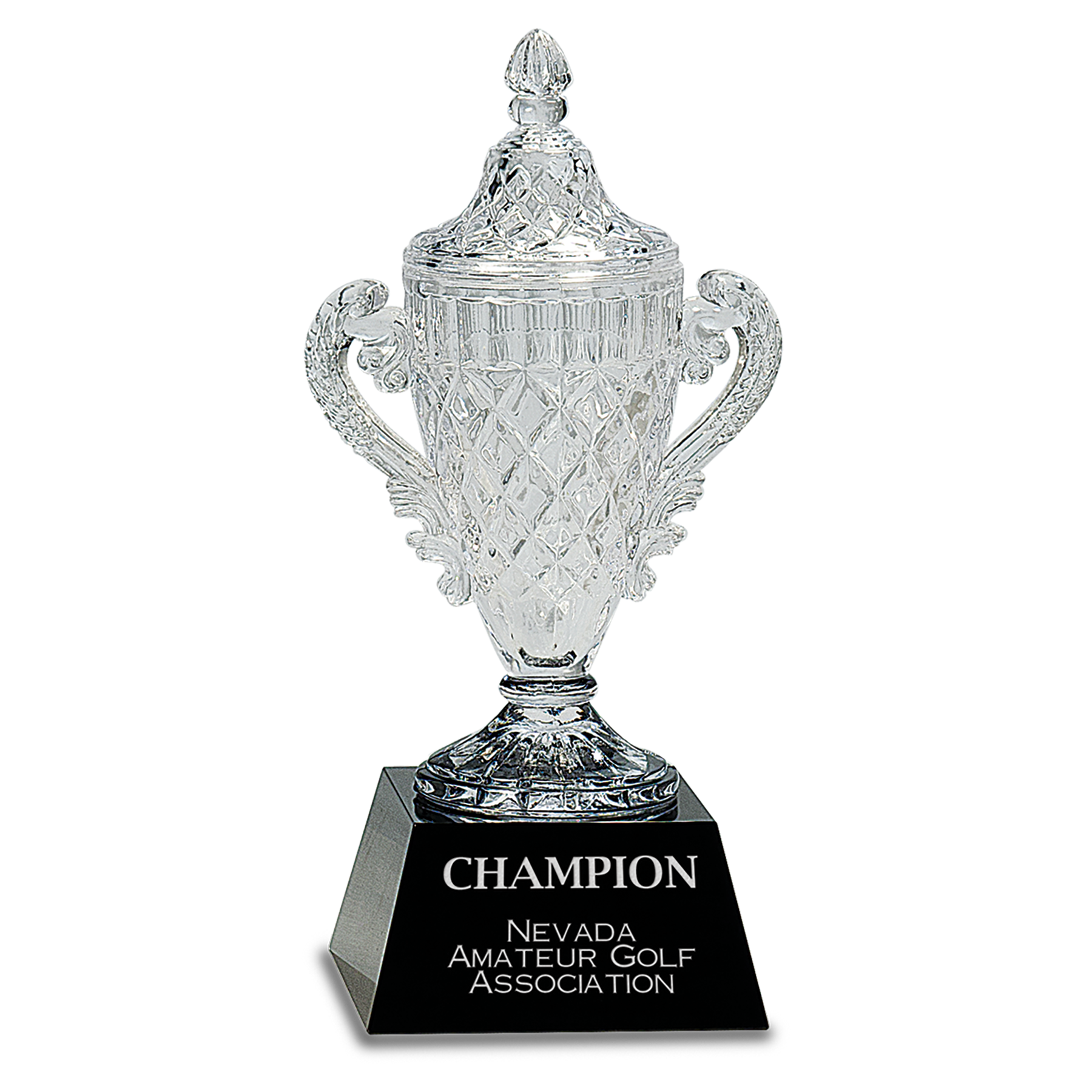 10 3/4" Crystal Cup on Black Pedestal Base