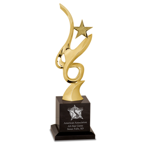 11 3/4" Gold Metal Art Crystal Award