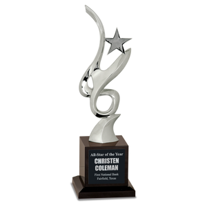 11 3/4" Silver Metal Art Crystal Award