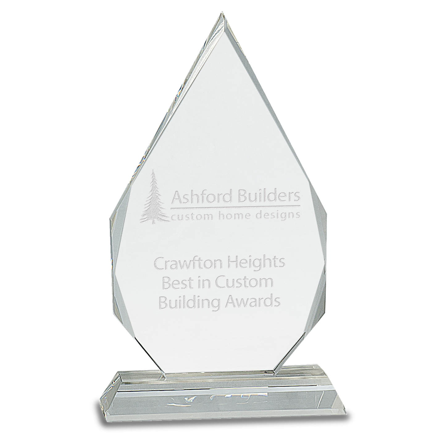 9" Crystal Diamond on Clear Pedestal Base