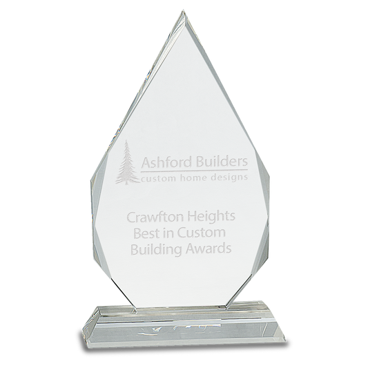 9" Crystal Diamond on Clear Pedestal Base