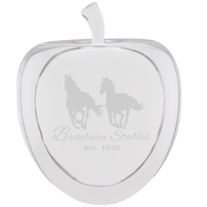 3 3/4" Crystal Apple with Flat Face