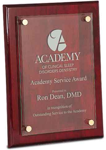 9" x 12" Rosewood Piano Finish Floating Glass Plaque
