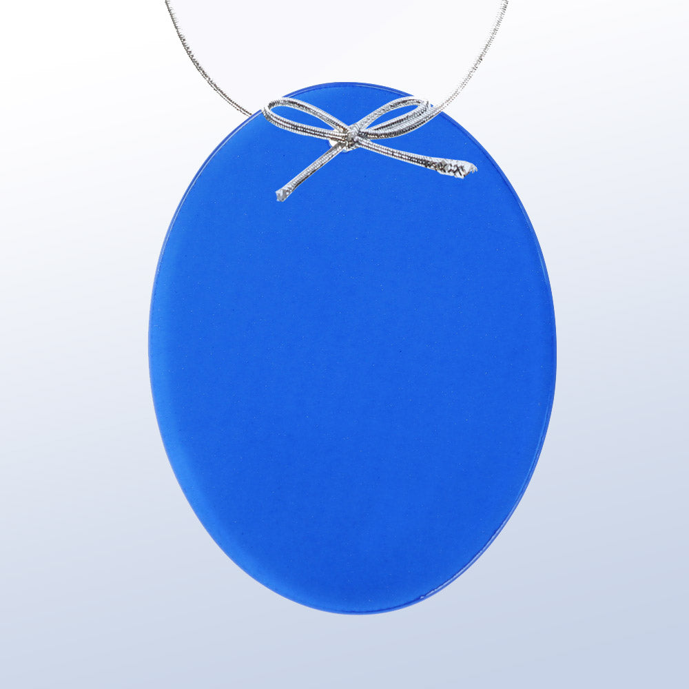 Blue Oval Ornament 1/8