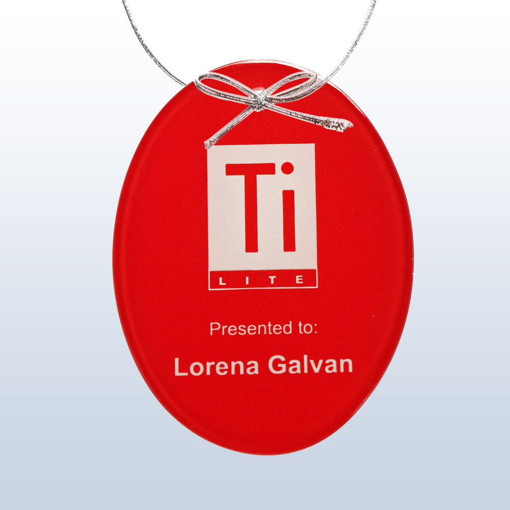 Red Oval Ornament 1/8