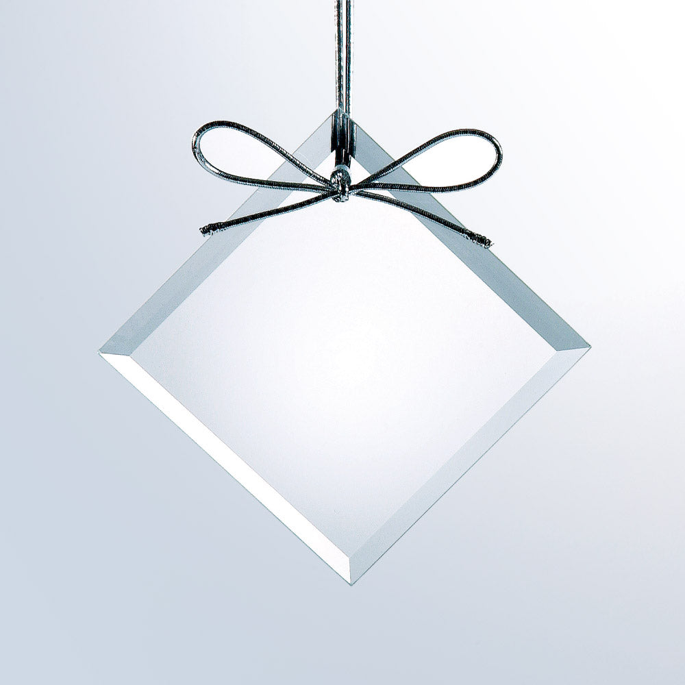 Starfire Clear Glass Ornament-Square Diamond