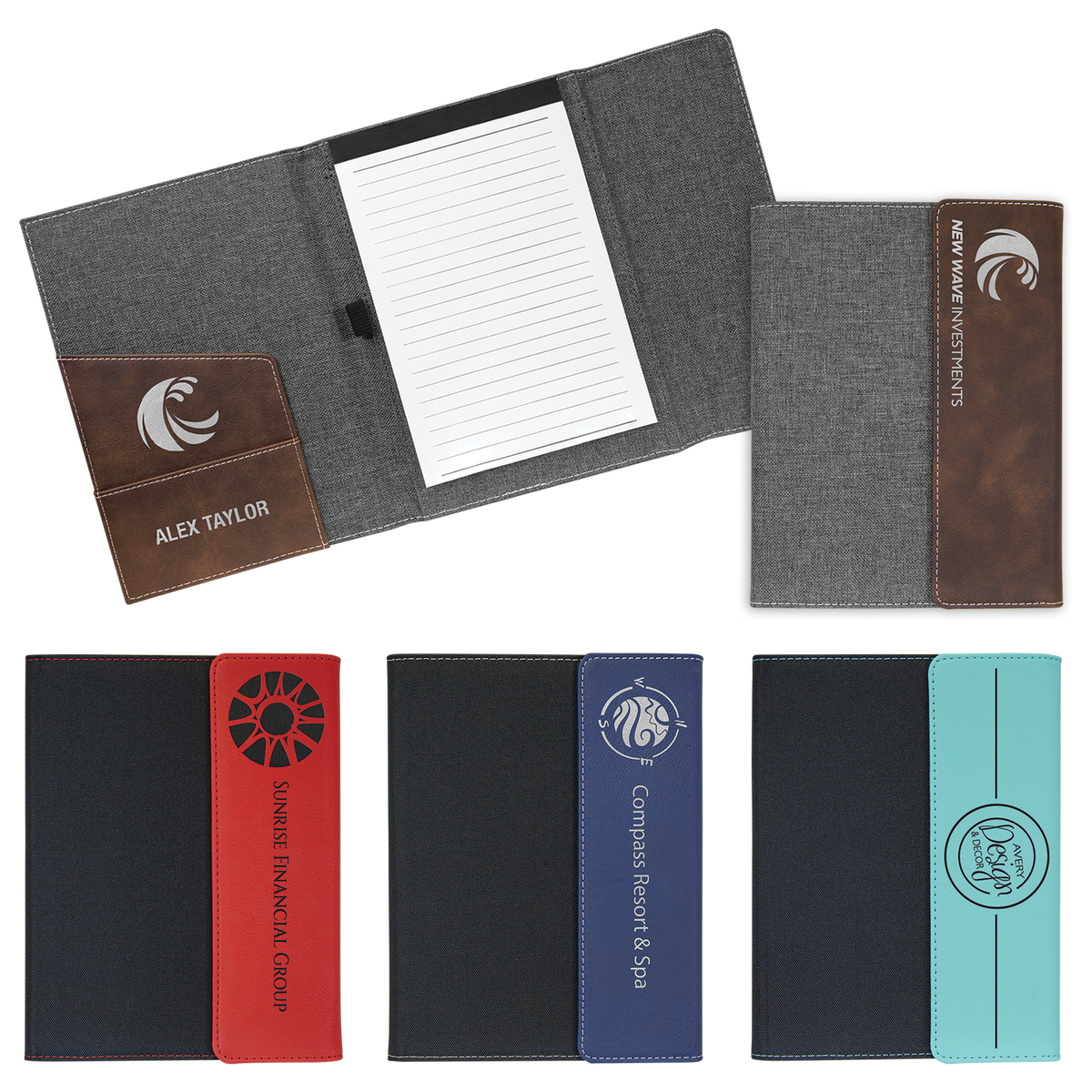 Personalized Canvas Portfolio with Notepad – custom engraved by Silver Squirrel Engraving & Gifts