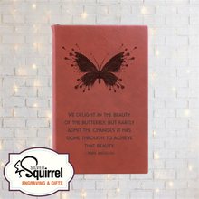 Load image into Gallery viewer, Leatherette Journal {We Delight in the Beauty Maya Angelou}