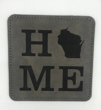Load image into Gallery viewer, Square Leatherette Coaster {HOME Wisconsin}