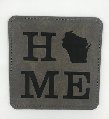 Square Leatherette Coaster {HOME Wisconsin}