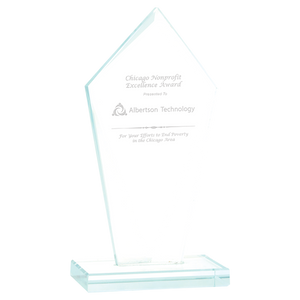 6 3/4" Diamond Jade Glass Award