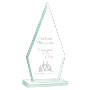 8 1/2" Triangle Jade Glass Award