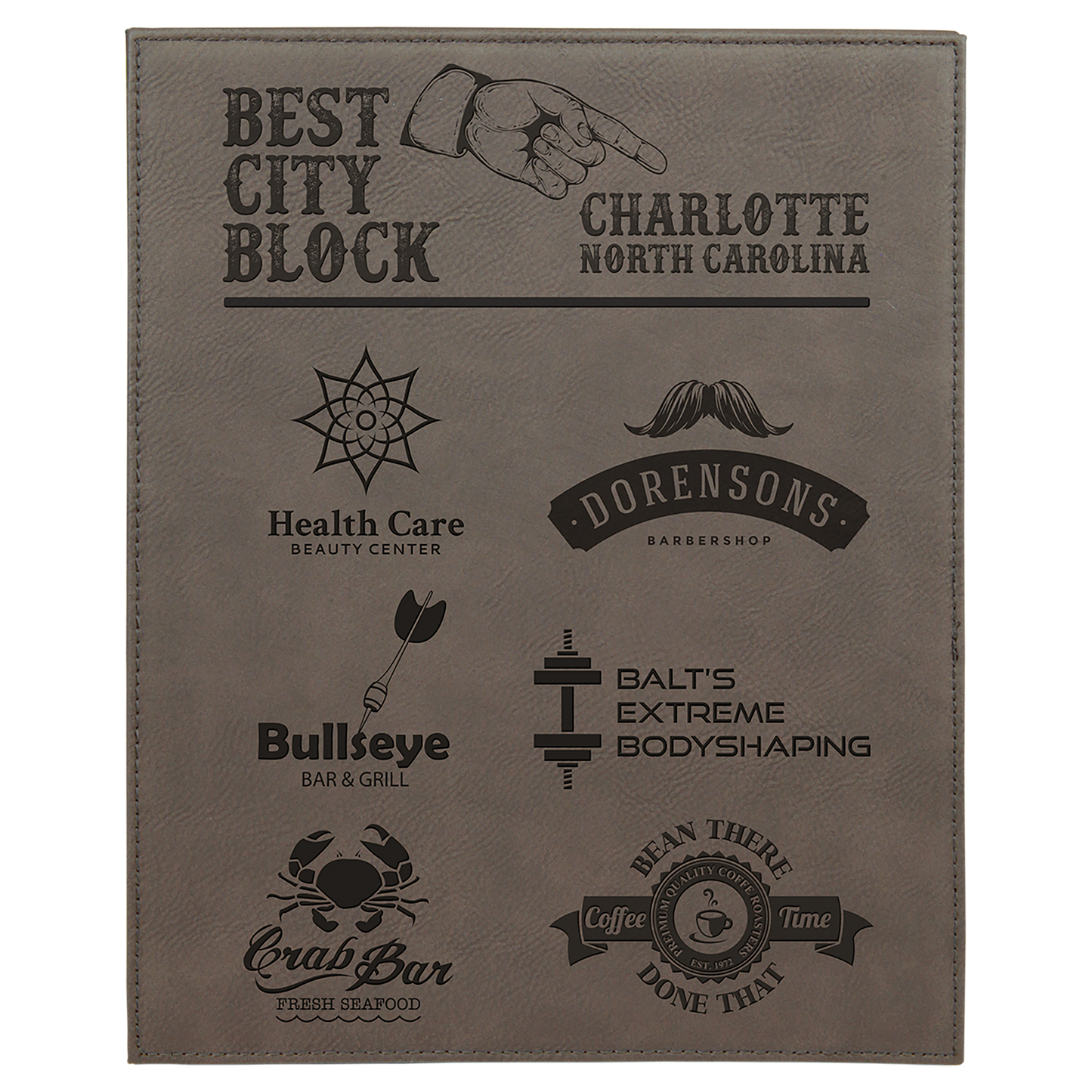 Leatherette Plaque Gray