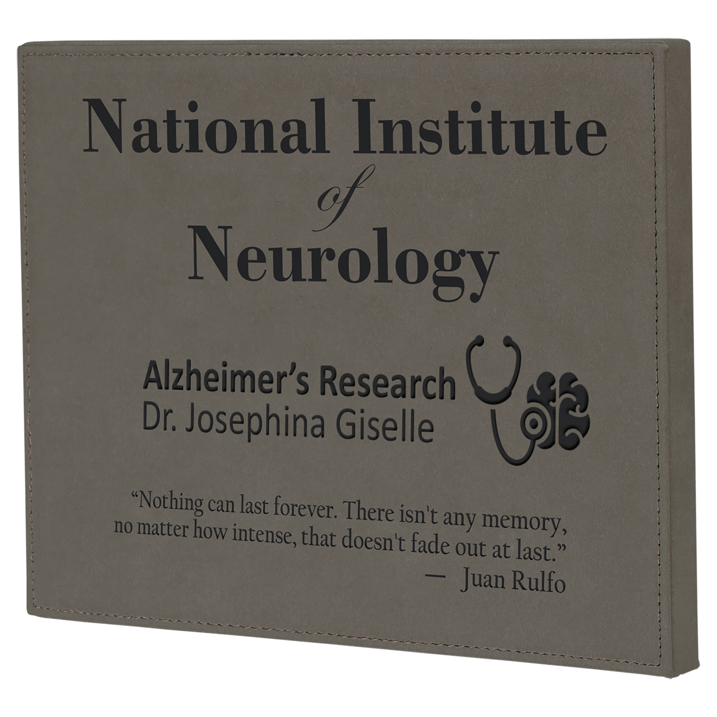 Leatherette Plaque Gray