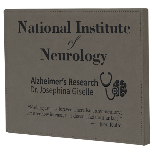 Leatherette Plaque Gray