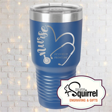 Load image into Gallery viewer, Insulated Tumbler {Nurse Heart Stethoscope}