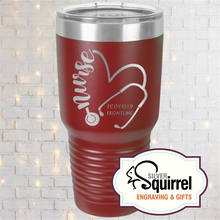 Load image into Gallery viewer, Insulated Tumbler {Nurse Heart Stethoscope}