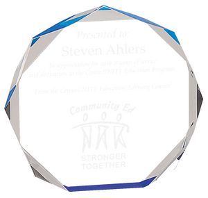 5" Blue Octagon Acrylic Award