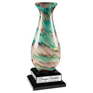 14 1/2" Swirl Art Glass Vase