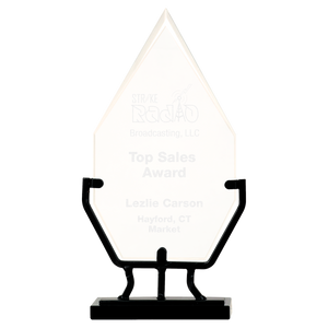 8 1/2" Diamond Vintage Glass with Iron Base