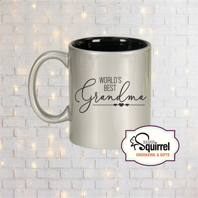 11 oz Round Ceramic Mug {World's Best Grandma}