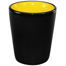 Load image into Gallery viewer, Ceramic Matte Black Shot Glass with Colorful Interior {This is my COVID Booster Shot}