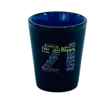 Load image into Gallery viewer, Ceramic Matte Black Shot Glass with Colorful Interior {21st Birthday Word Art}